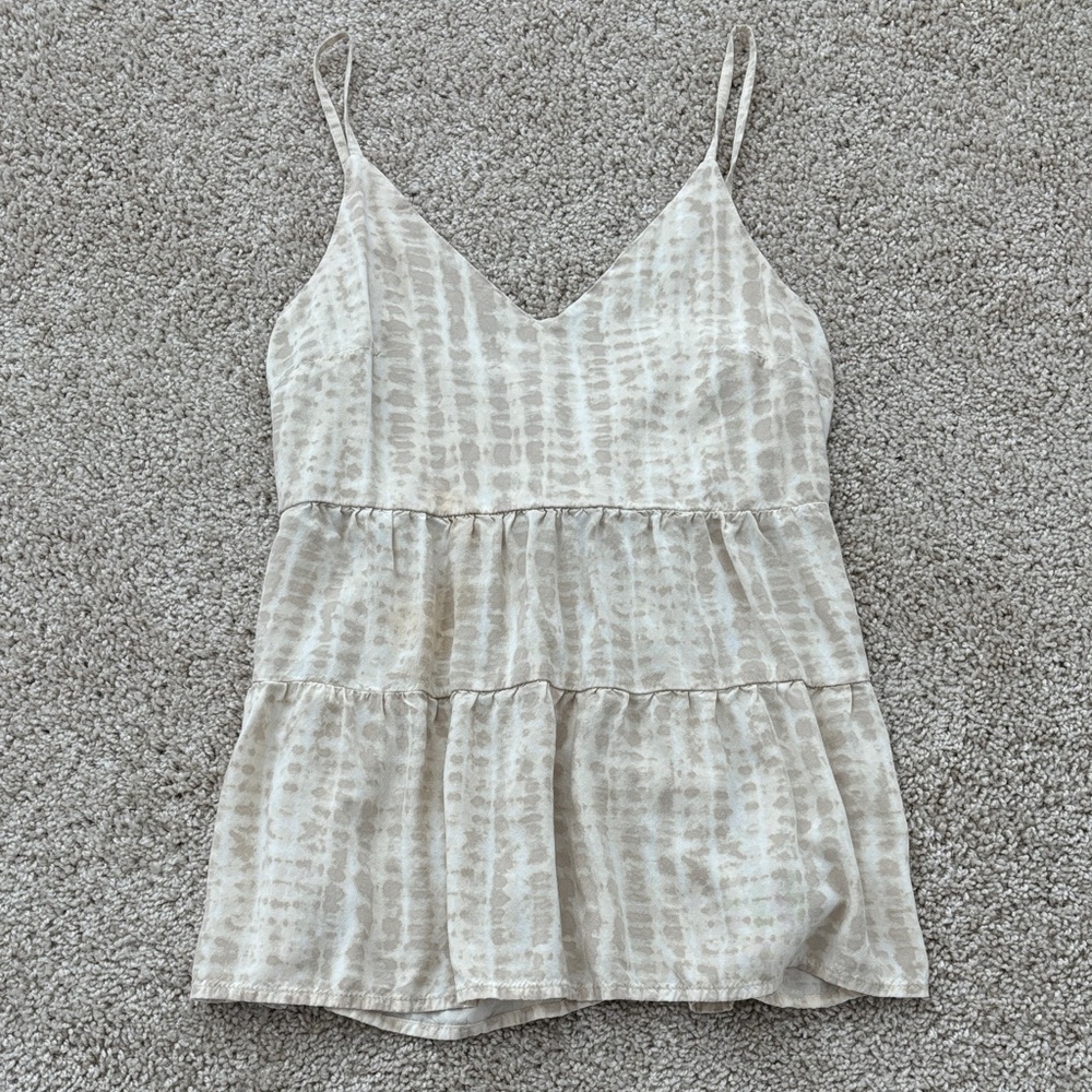 Old Navy Cream Patterned baby doll tank